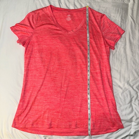 Pro Player | V Neck Short Sleeved Workout Gym Tee Heathered Coral Neon - Picture 9 of 10